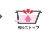 設定温度・湯量で自動的にストップします