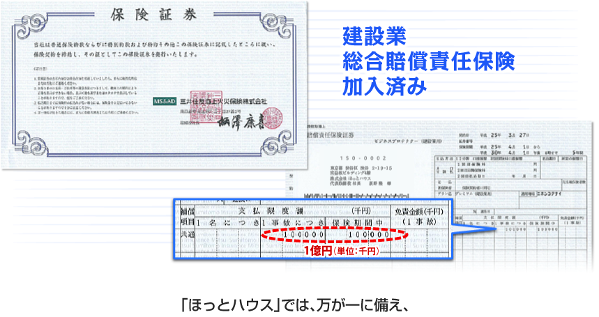 建設業総合賠償責任保険加入済み