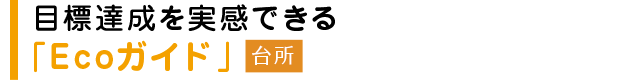 目標達成を実感できる「Ｅｃｏガイド」